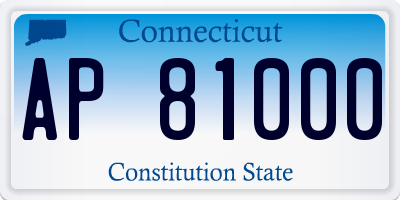 CT license plate AP81000