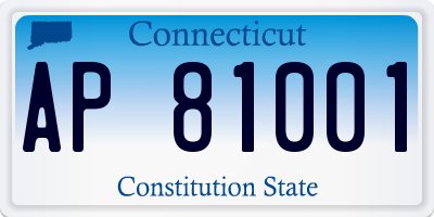 CT license plate AP81001