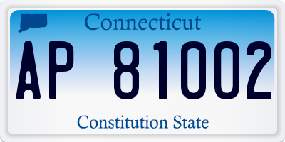 CT license plate AP81002