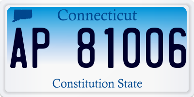 CT license plate AP81006