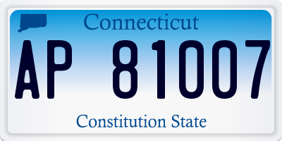 CT license plate AP81007