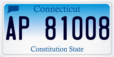 CT license plate AP81008