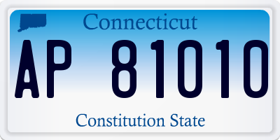 CT license plate AP81010