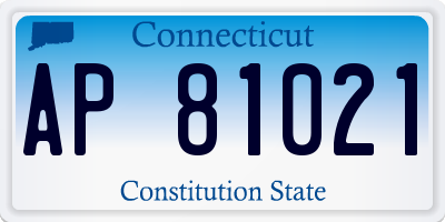 CT license plate AP81021