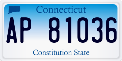 CT license plate AP81036