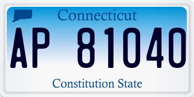 CT license plate AP81040