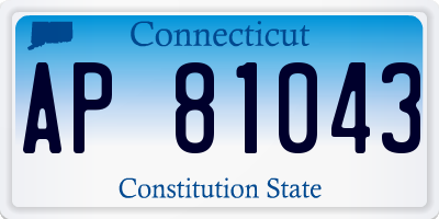 CT license plate AP81043
