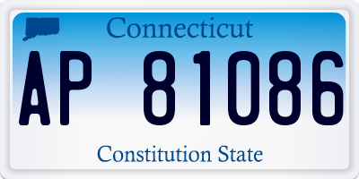 CT license plate AP81086