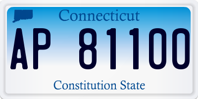 CT license plate AP81100