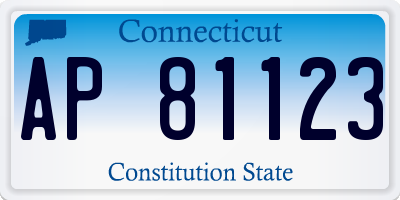 CT license plate AP81123