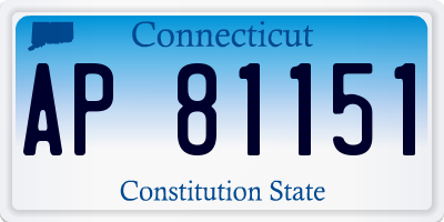 CT license plate AP81151