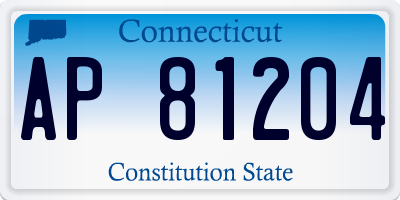 CT license plate AP81204