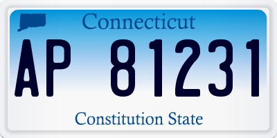 CT license plate AP81231
