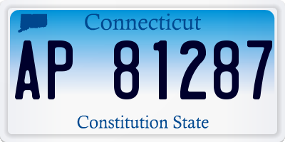 CT license plate AP81287