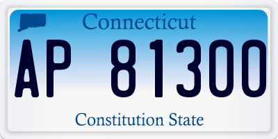 CT license plate AP81300