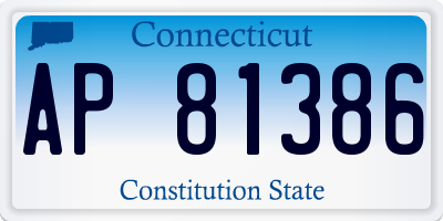 CT license plate AP81386