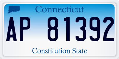 CT license plate AP81392
