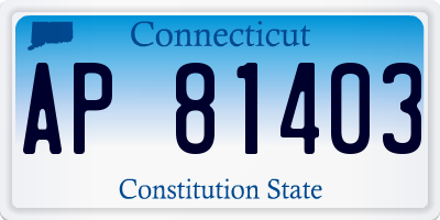 CT license plate AP81403
