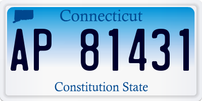 CT license plate AP81431