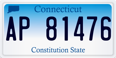 CT license plate AP81476