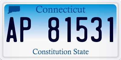 CT license plate AP81531