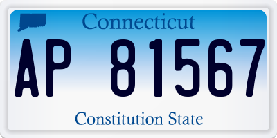 CT license plate AP81567