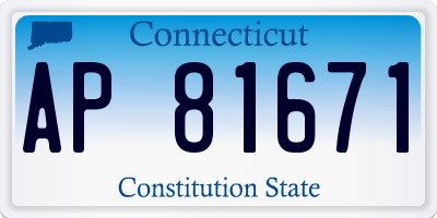 CT license plate AP81671