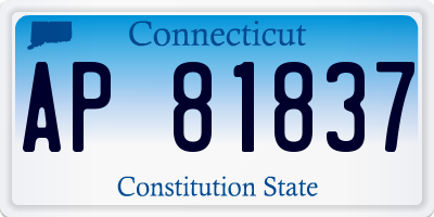 CT license plate AP81837