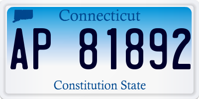 CT license plate AP81892