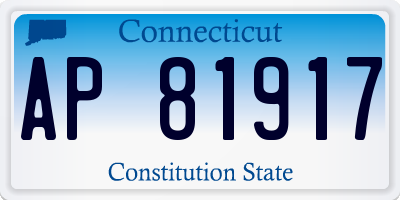 CT license plate AP81917