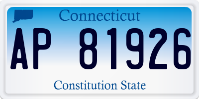 CT license plate AP81926