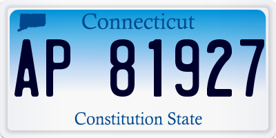 CT license plate AP81927