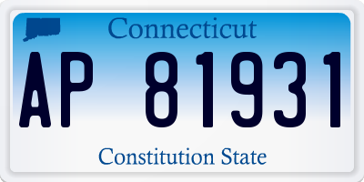 CT license plate AP81931