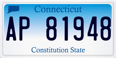 CT license plate AP81948