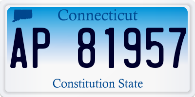 CT license plate AP81957