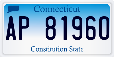 CT license plate AP81960