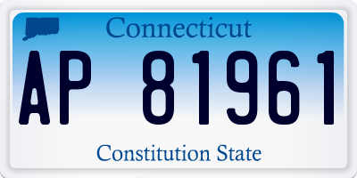 CT license plate AP81961