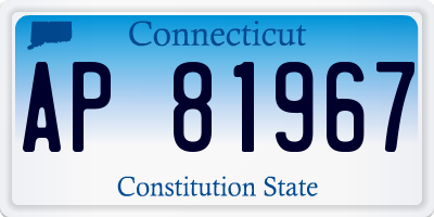 CT license plate AP81967