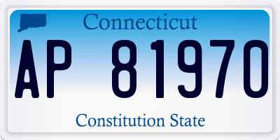 CT license plate AP81970