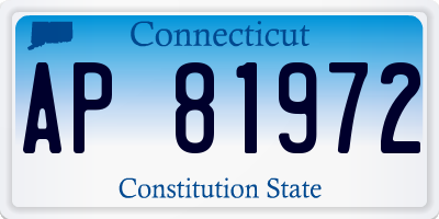 CT license plate AP81972