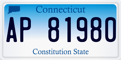 CT license plate AP81980