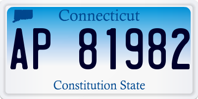 CT license plate AP81982