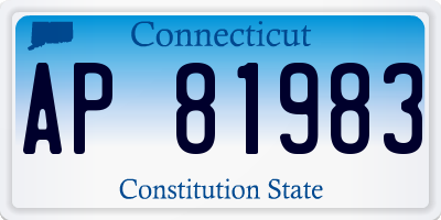 CT license plate AP81983