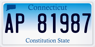 CT license plate AP81987
