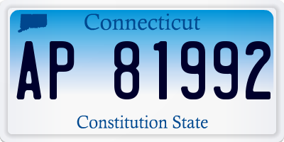 CT license plate AP81992