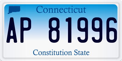 CT license plate AP81996
