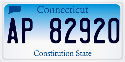 CT license plate AP82920