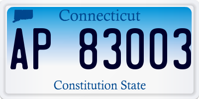 CT license plate AP83003