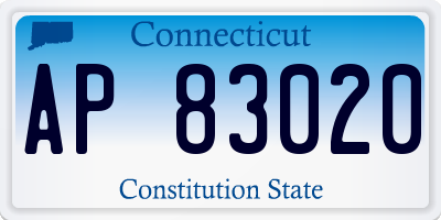 CT license plate AP83020