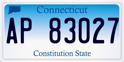 CT license plate AP83027